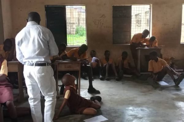 Over 312 students study on bare floor in Cross River