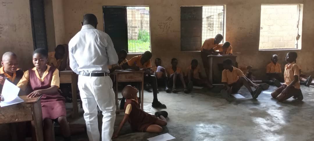 Over 312 students study on bare floor in Cross River