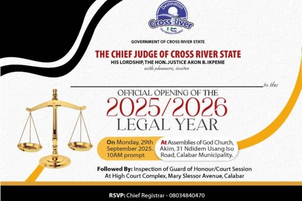 Cross River Judiciary opens 2025/2026 legal year Monday