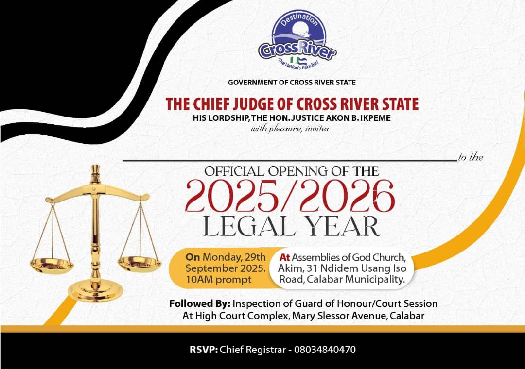 Cross River Judiciary opens 2025/2026 legal year Monday