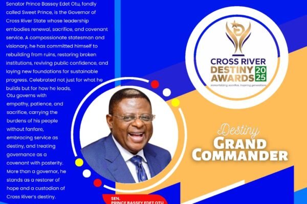 Governor Otu to receive Destiny Grand Commander Award