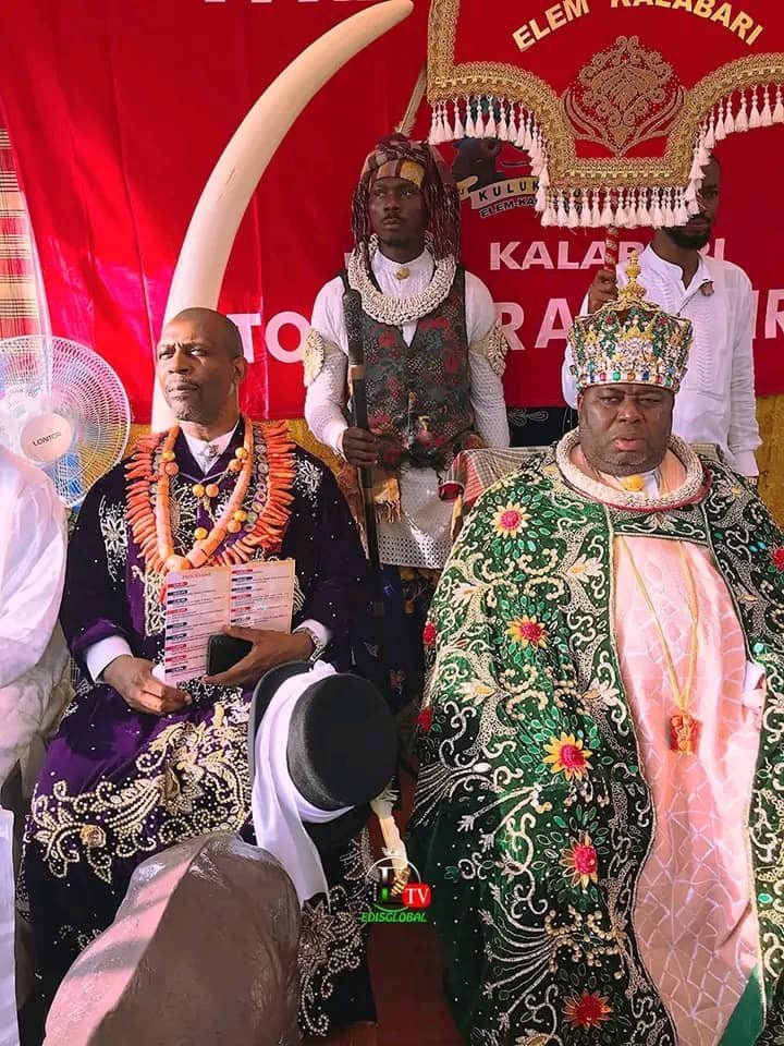 Princewill marks 50 days in office as Da Ogo VI visits the Source (Elem Kalabari)