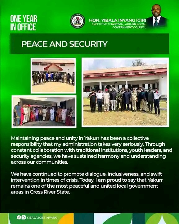 Transformative Leadership: Hon. Yibala Igri Inyang marks one year in office