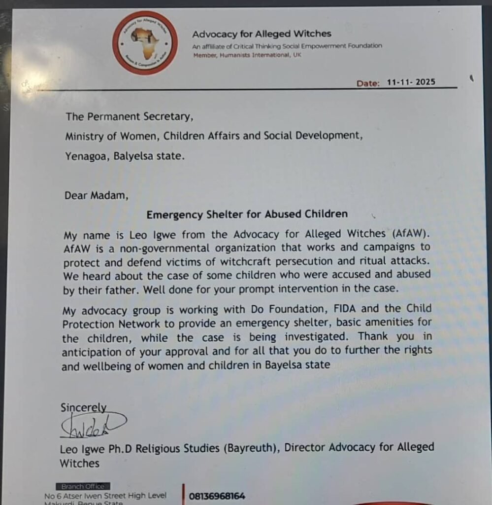 Gov Diri: Children abused for witchcraft need justice and care