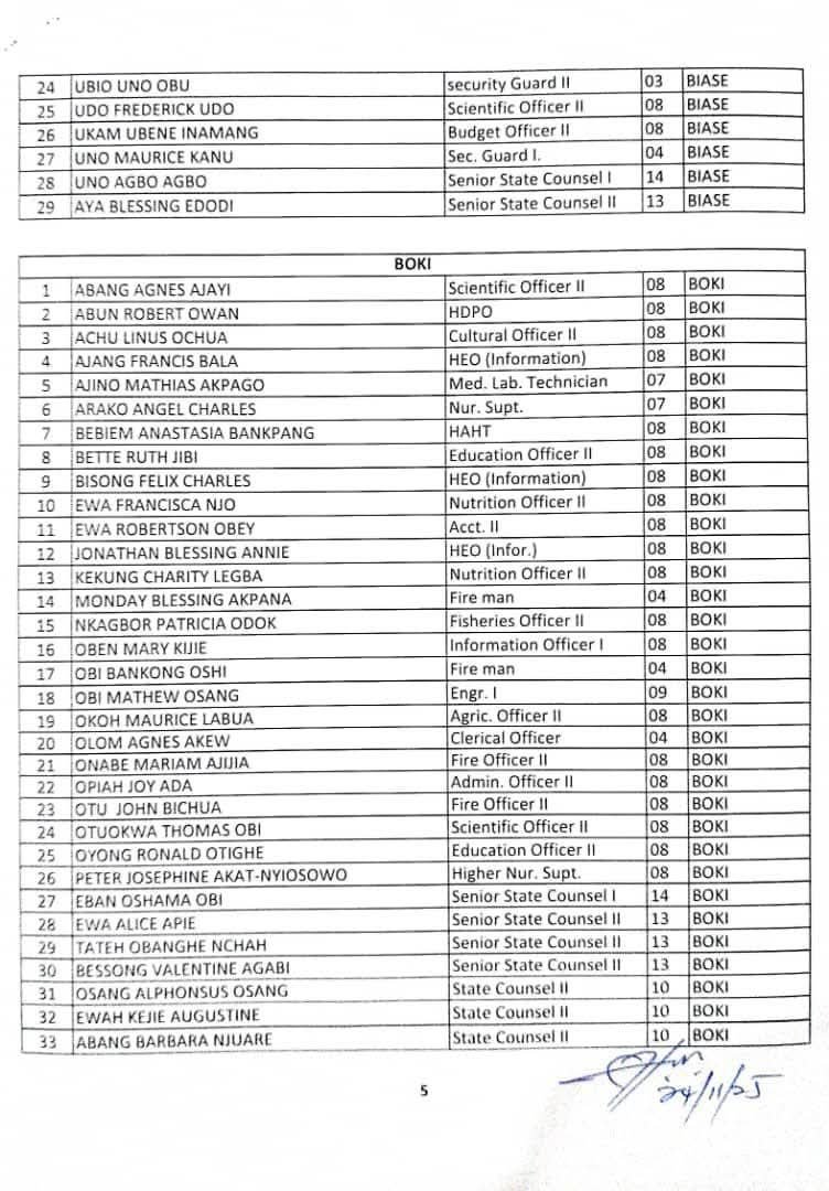 Cross River releases final list for orientation training of newly recruited public servants