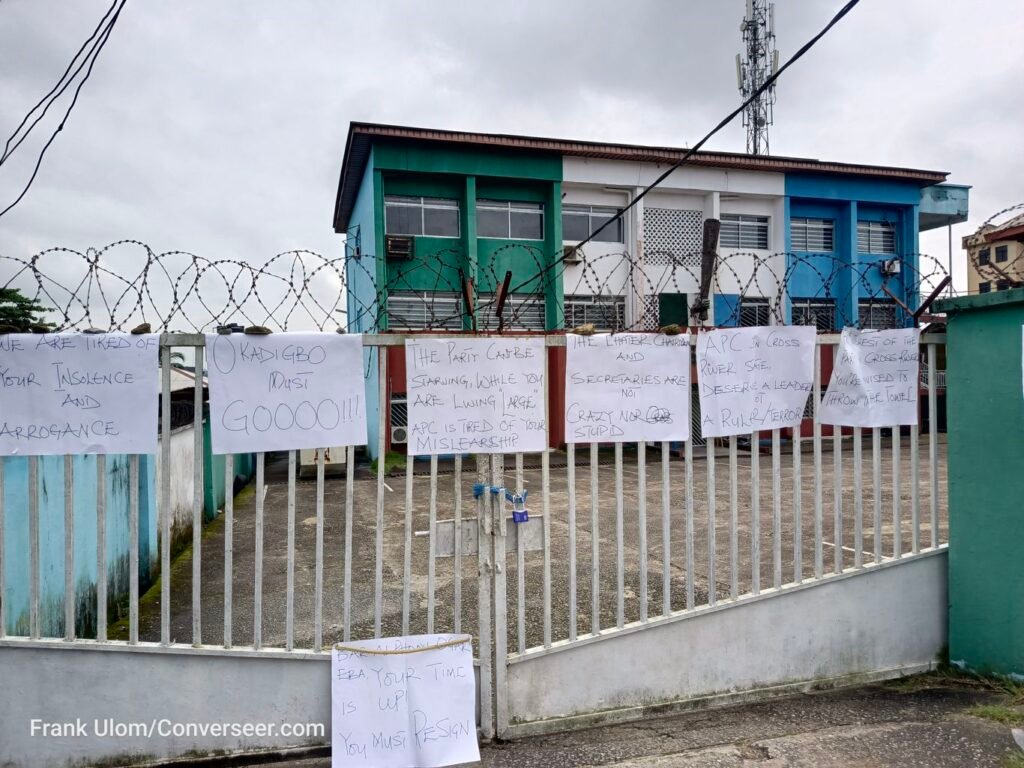 Cross River APC crisis takes another turn as members protest against Chairman
