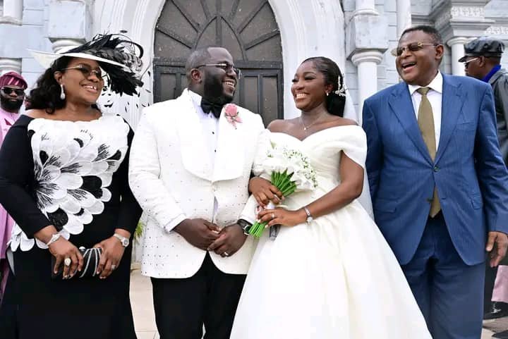 Orok Duke celebrates Governor Otu's son, wife on wedding day