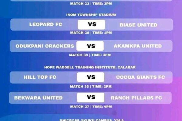 CRSFA sanctions 3 LG teams, releases 2nd round fixtures for 2025 Governor’s Cup