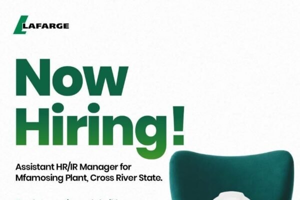 JOB ALERT: Assistant HR/IR Manager needed at Lafarge in Cross River