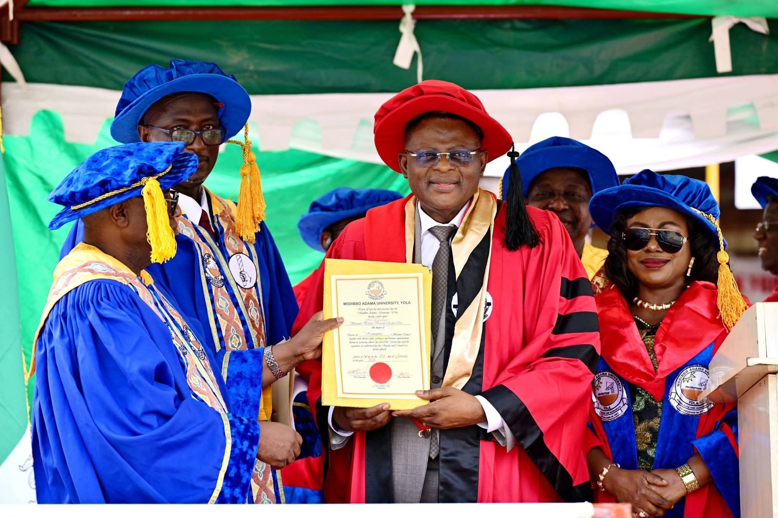 Gov Otu conferred with Honorary Doctorate by Modibbo Adama University