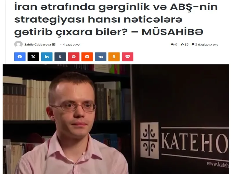 Korybko to Azeri Media: The US wants to replicate the Venezuelan model in Iran