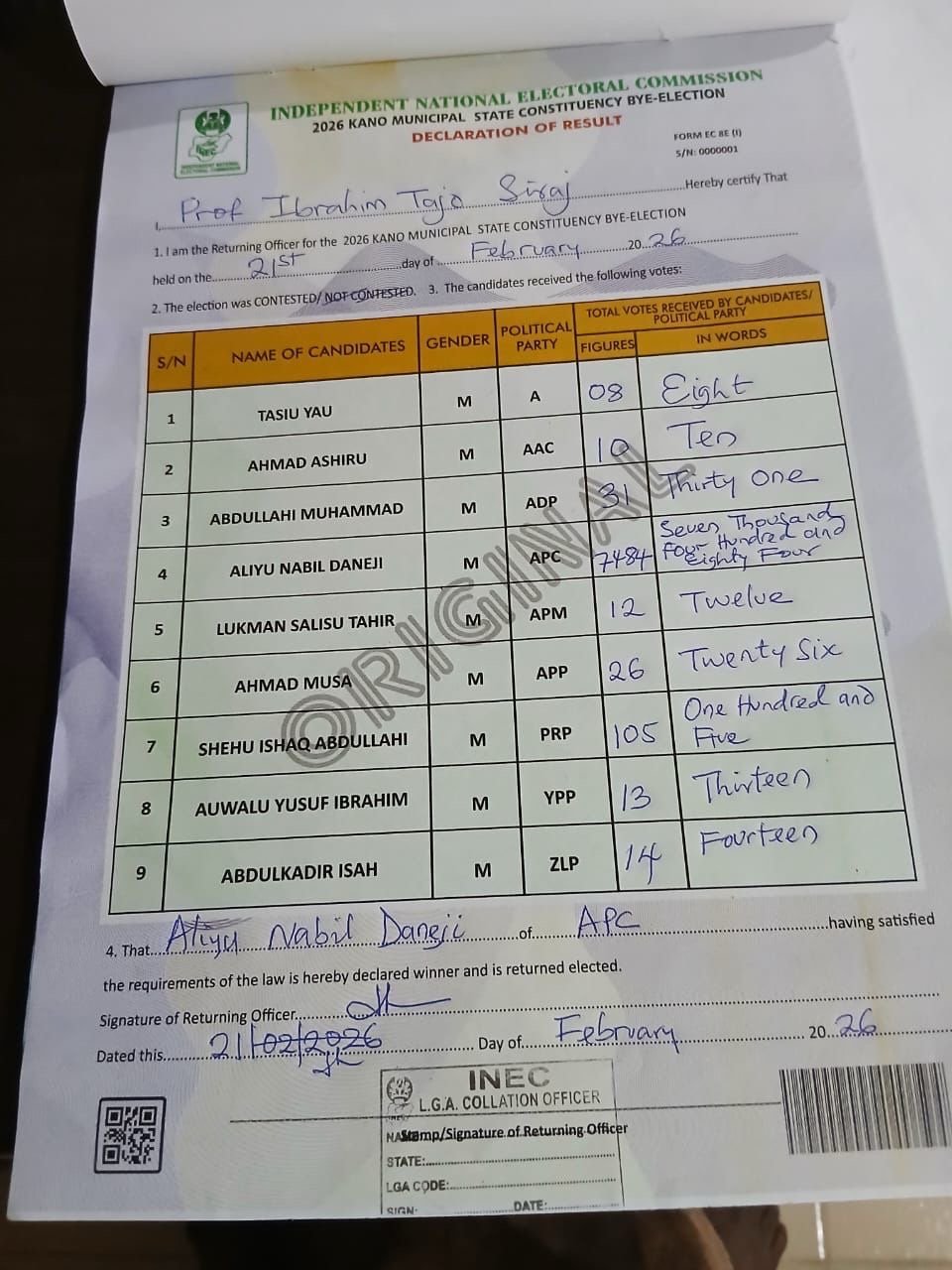 APC wins Kano Assembly by-elections