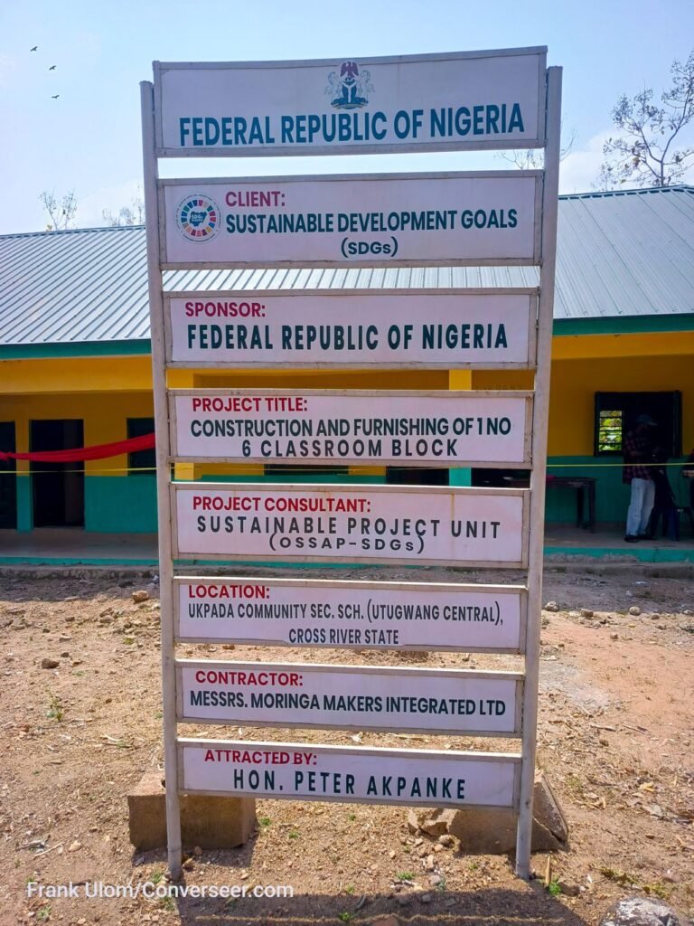 Akpanke commissions 9-classroom blocks, drums support for Tinubu, Otu