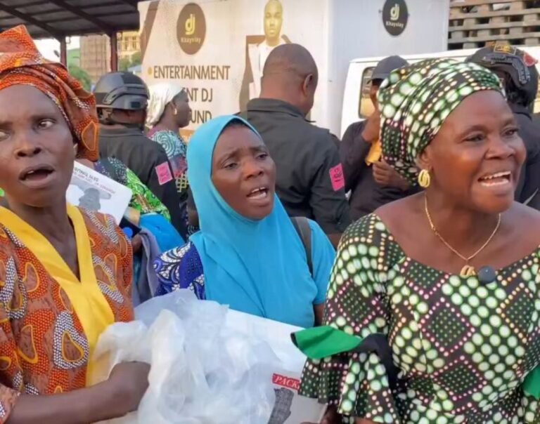 Women pray for Tinubu's 2027 re-election after receiving food from his son