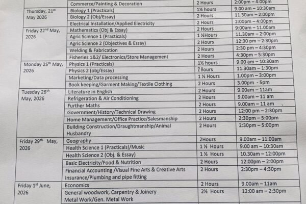 Cross River releases timetables for Primary 6, BECE and SS II Mock exams
