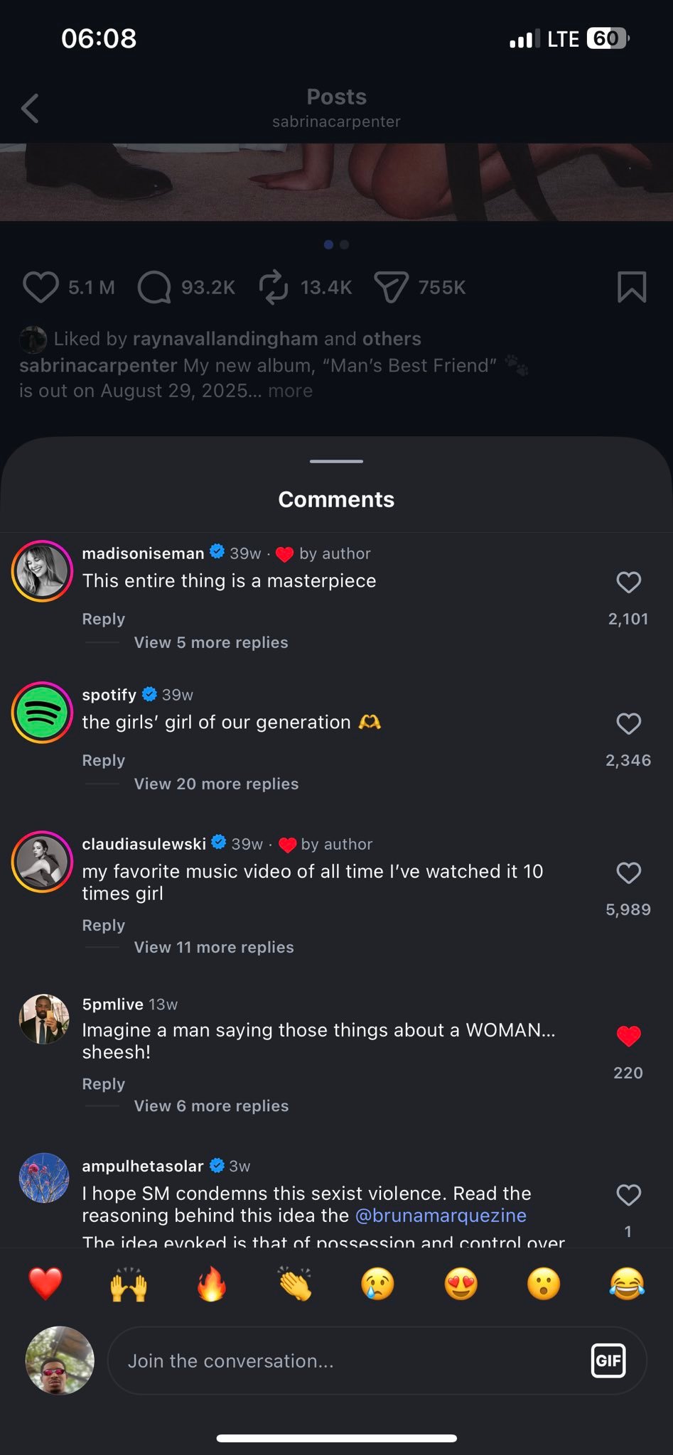 Sabrina Carpenter under backlash for constantly killing men in her music videos