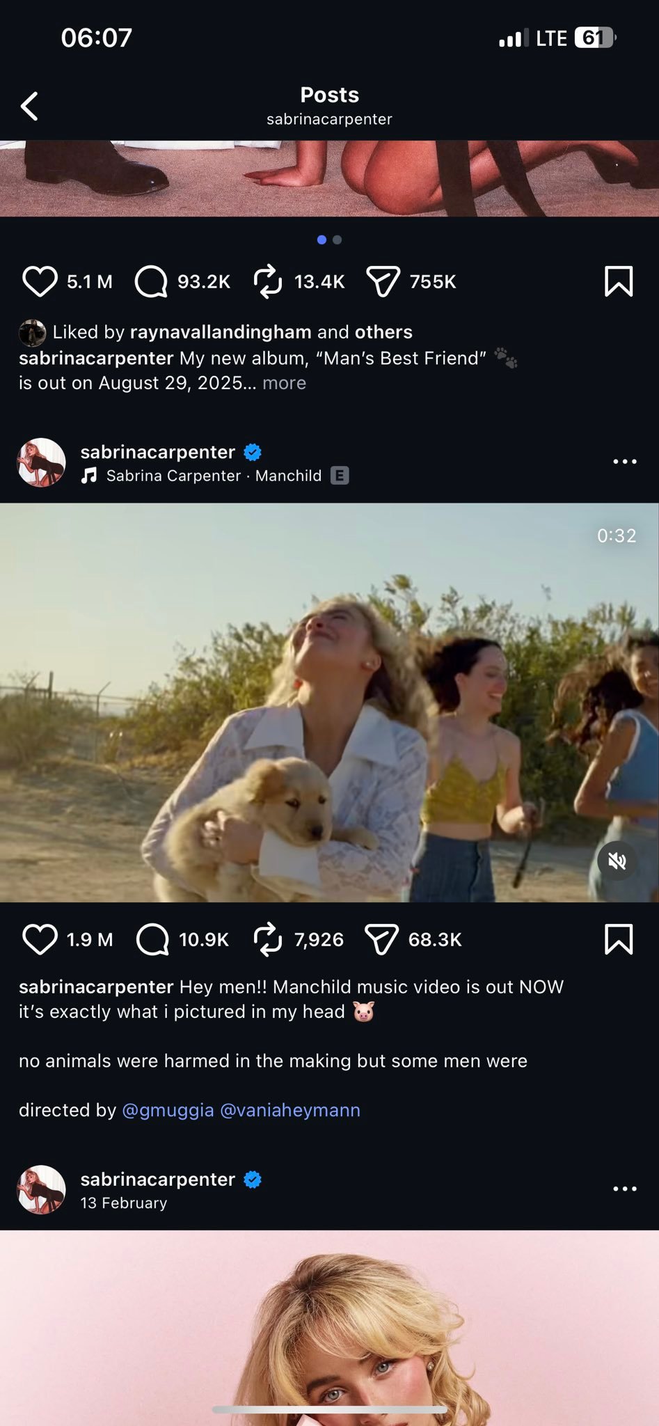 Sabrina Carpenter under backlash for constantly killing men in her music videos