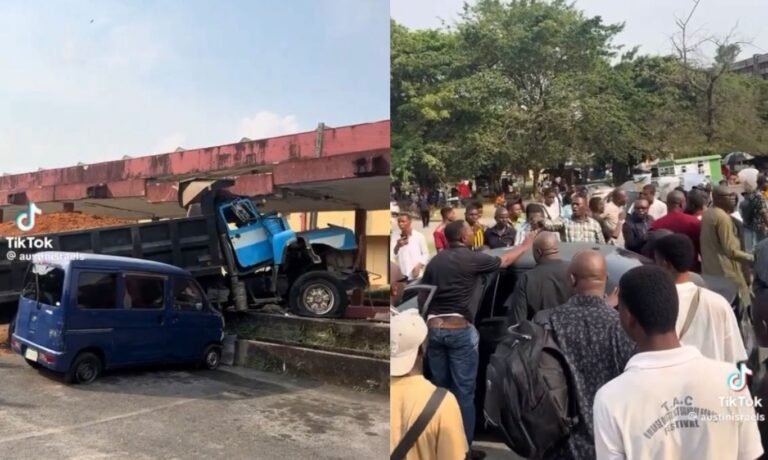 UNICAL students prevent truck driver arrest after ramming into another vehicle on campus